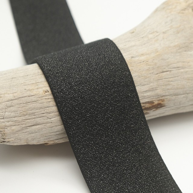 40MM Black Lurex Elastic - Maison Klem